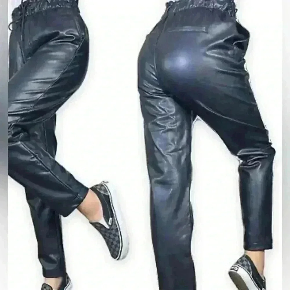 Abercrombie & fitch faux leather joggers XSMALL
